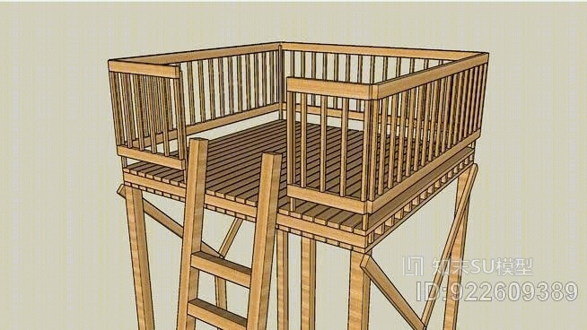 木制平台（阅读说明）SU模型下载【ID:922609389】