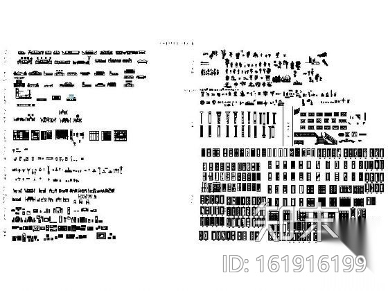 设计常用立面图块集cad施工图下载【ID:161916199】