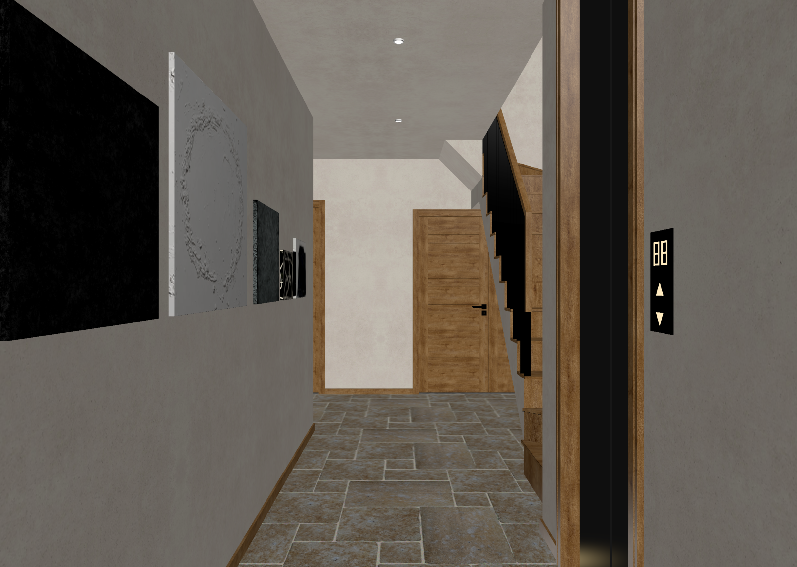 侘寂玄关3D模型下载【ID:1214768116】