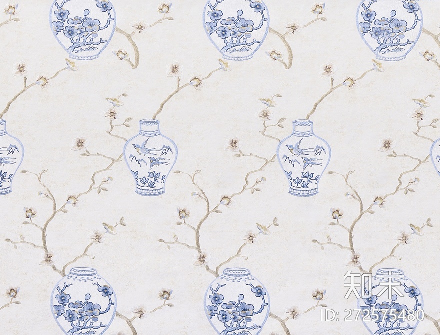 中式花瓶壁纸贴图下载【ID:272575480】