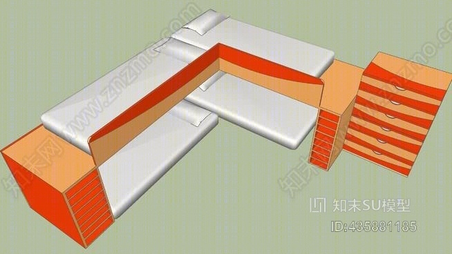 儿童床，带衣柜SU模型下载【ID:435881185】