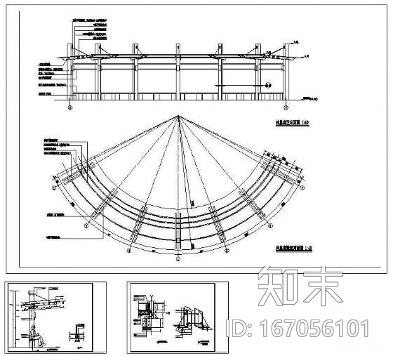 某景观广场休息廓建筑方案cad施工图下载【ID:167056101】