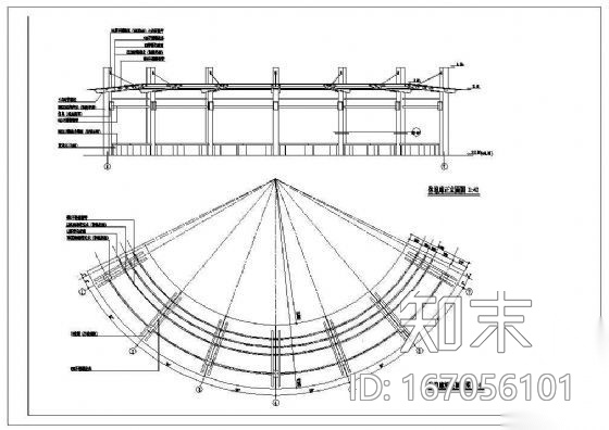 某景观广场休息廓建筑方案cad施工图下载【ID:167056101】