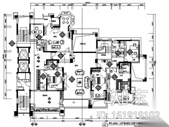 某双层别墅装饰施工图施工图下载【ID:161919102】
