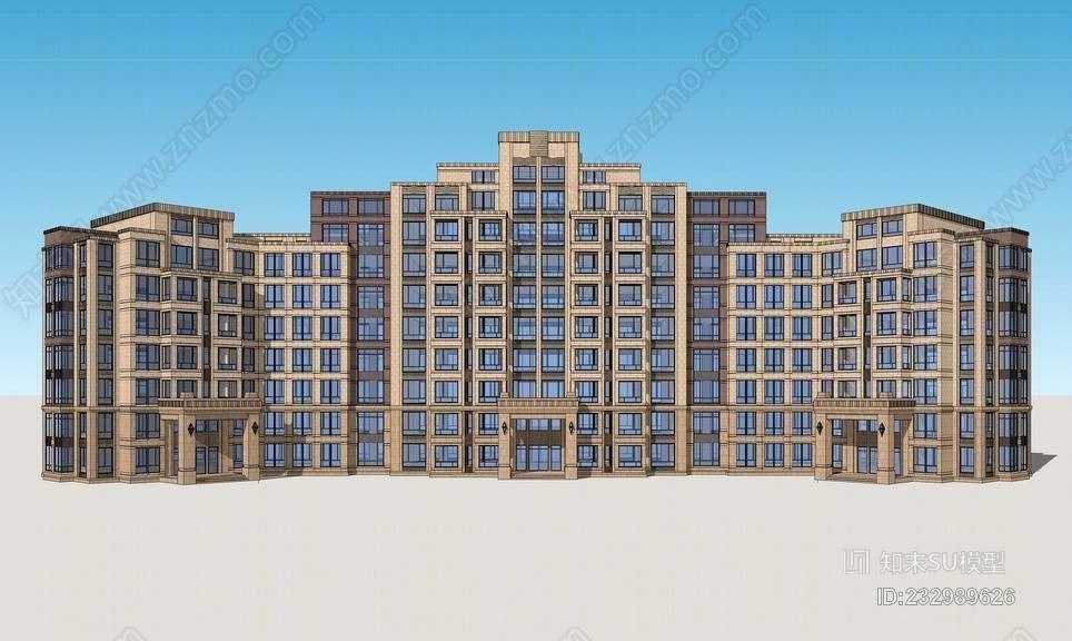 新古典多层住宅SU模型下载【ID:232989626】