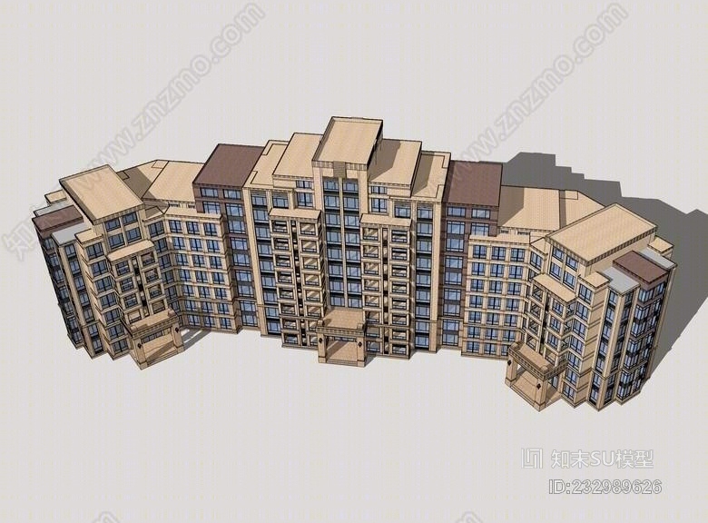 新古典多层住宅SU模型下载【ID:232989626】