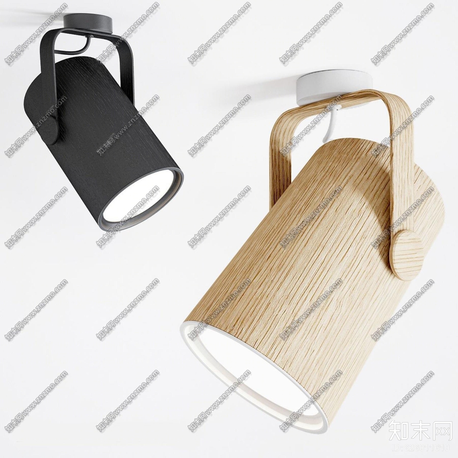 北欧实木射灯3D模型下载【ID:626011610】