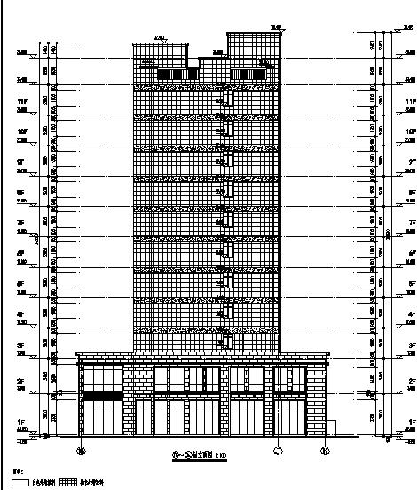 高层塔式商住楼建筑施工图（含水暖电专业）cad施工图下载【ID:151396158】