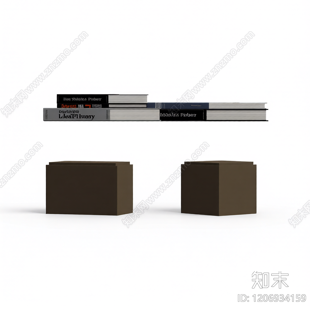 堆叠书籍组合3D模型下载【ID:1206934159】