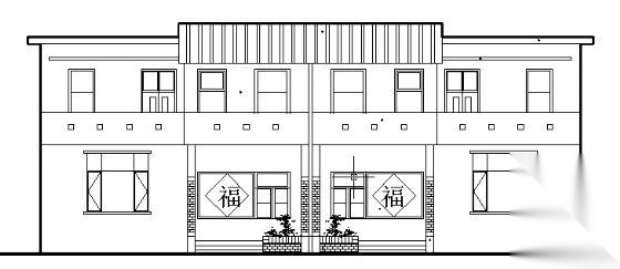 [山西]某二层新农村住宅建筑方案图cad施工图下载【ID:165616198】