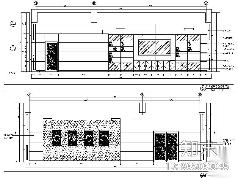 厂长办公室装修施工图cad施工图下载【ID:968060045】