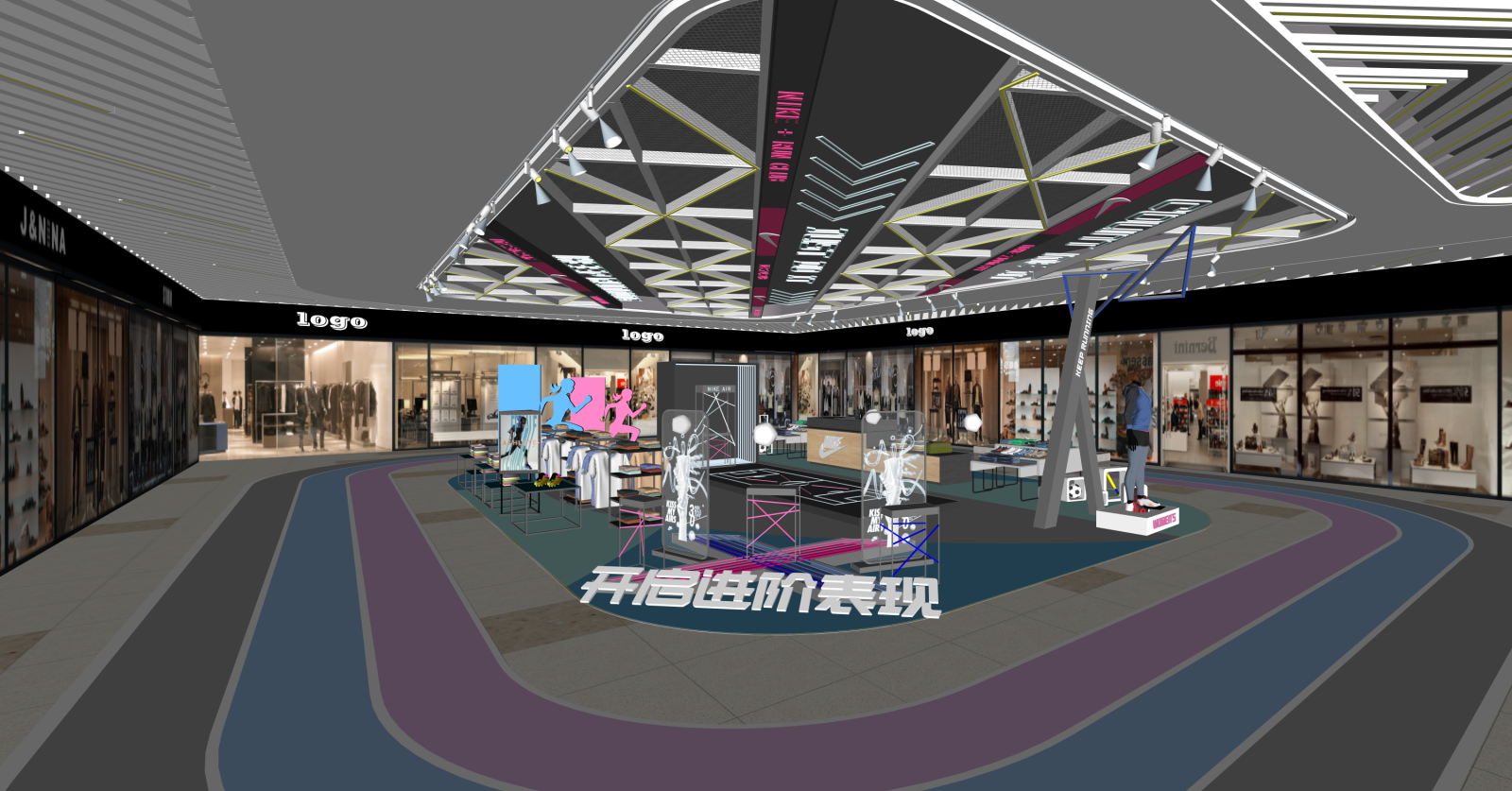 现代商场SU模型下载【ID:1215998240】