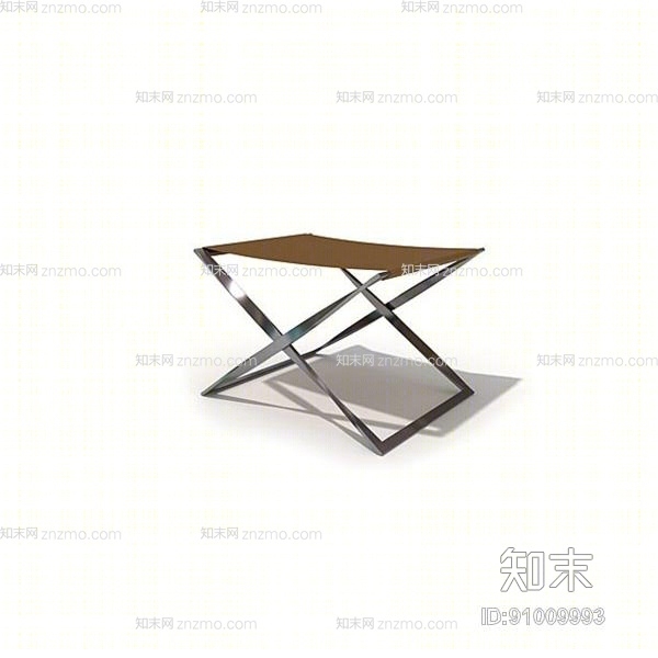 现代棕色铁艺折叠凳3D模型下载【ID:91009993】