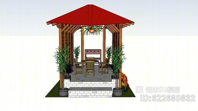 花园住宅SU模型下载【ID:622680832】