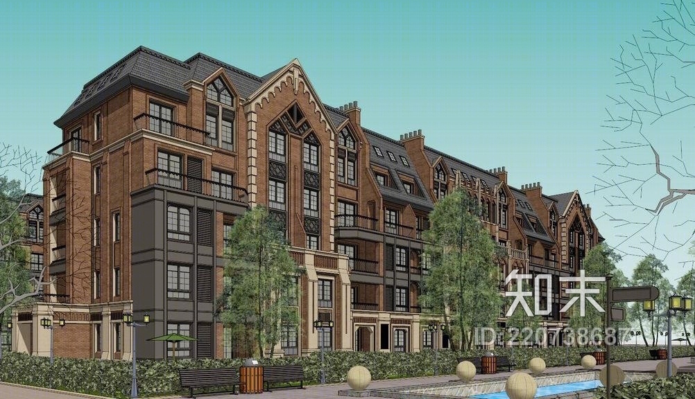 英式花园洋房SU模型下载【ID:220738687】