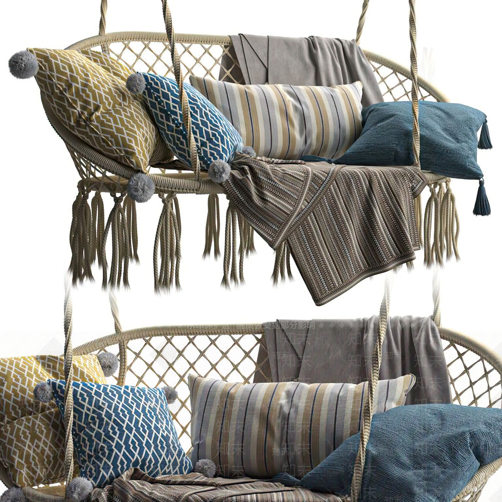 现代双秋千吊椅3D模型下载【ID:289871549】