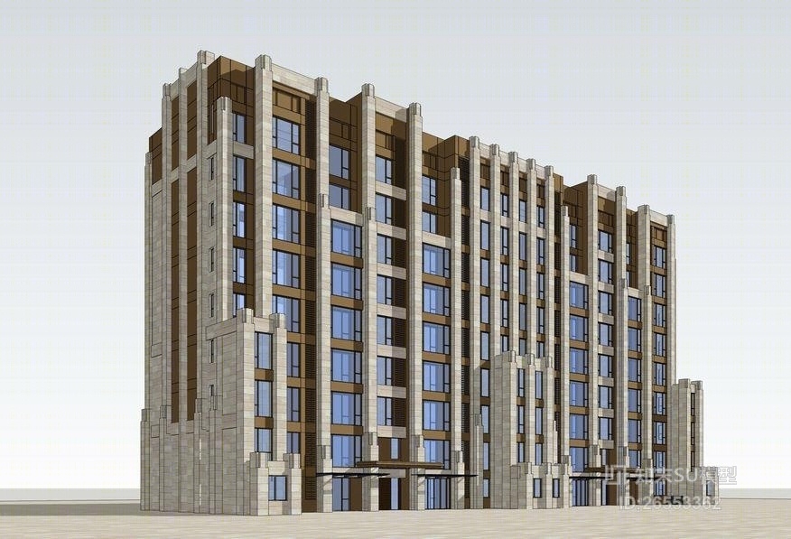 新古典住宅SU模型下载【ID:26553362】