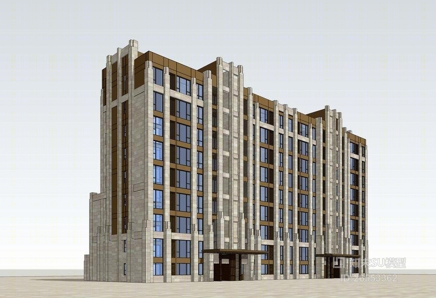 新古典住宅SU模型下载【ID:26553362】