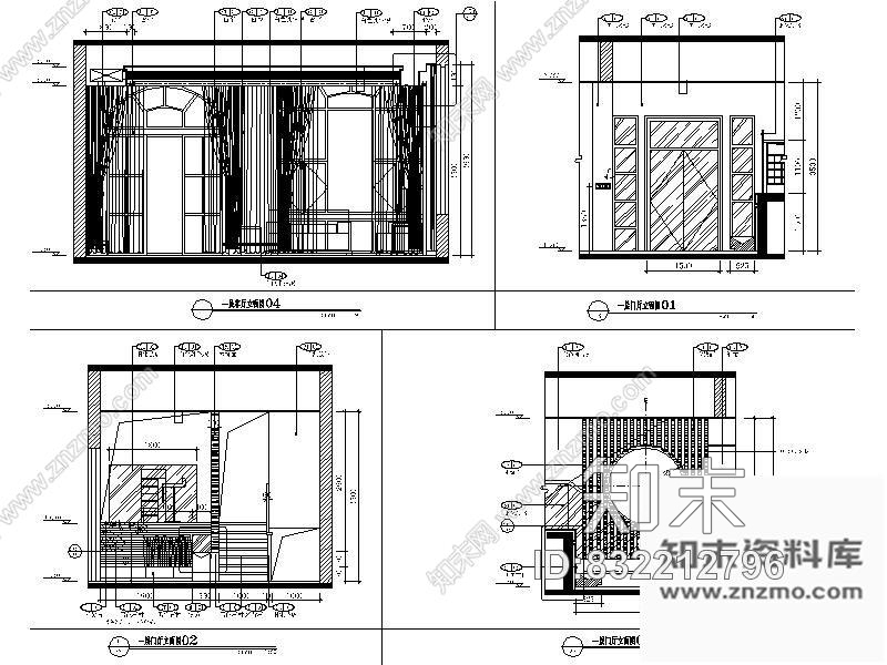 图块/节点经典门厅立面图cad施工图下载【ID:832212796】