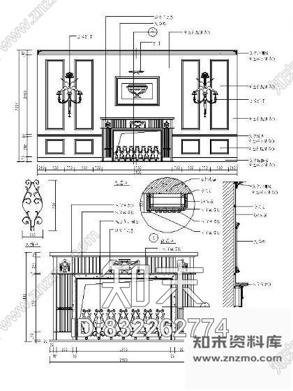 图块/节点西式造型墙详图Ⅱcad施工图下载【ID:832262774】