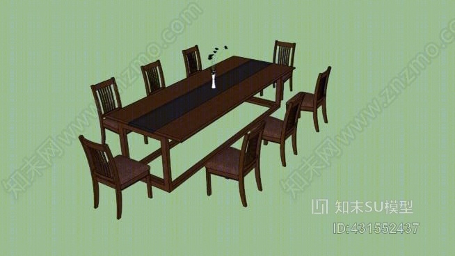 餐桌SU模型下载【ID:431552437】