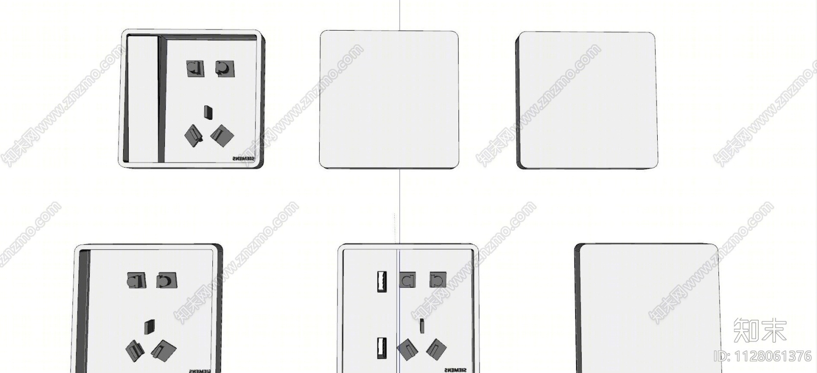 现代开关插座SU模型下载【ID:1128061376】