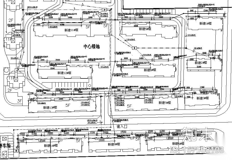 山东某小区室外管网设计图cad施工图下载【ID:167568103】