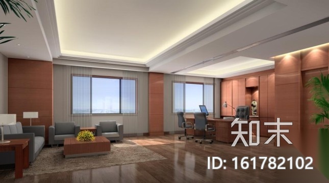 现代风格办公空间装修施工图（附效果图）施工图下载【ID:161782102】