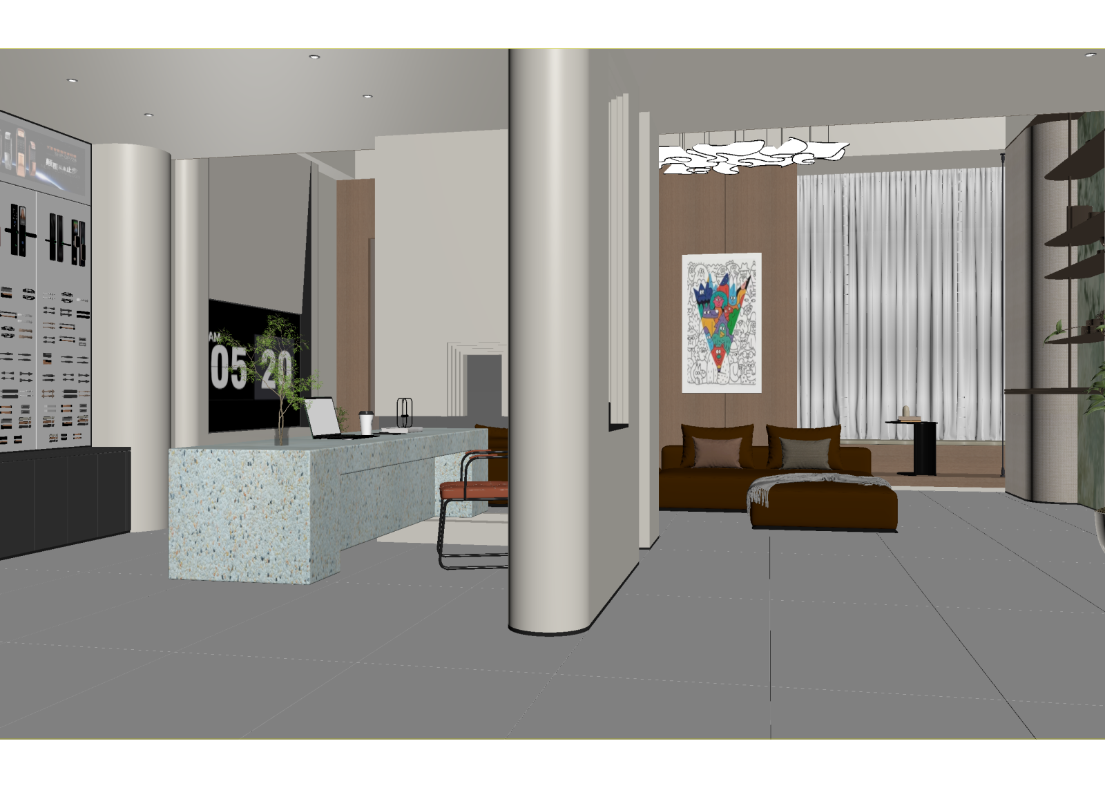现代售楼处3D模型下载【ID:1214587325】