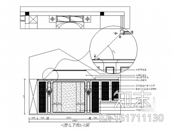 [江苏]新中式风格三层别墅室内装修施工图（含效果图）cad施工图下载【ID:161711130】