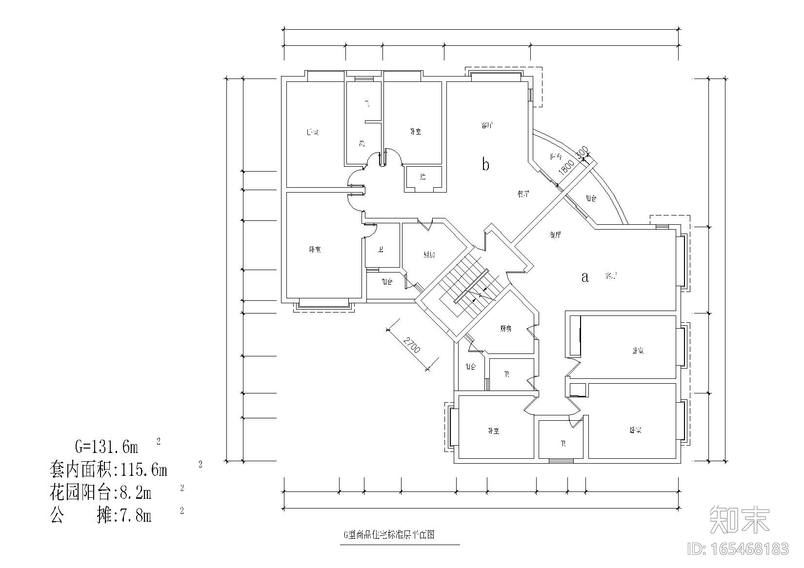 近百套商品房户型平面布置图cad施工图下载【ID:165468183】