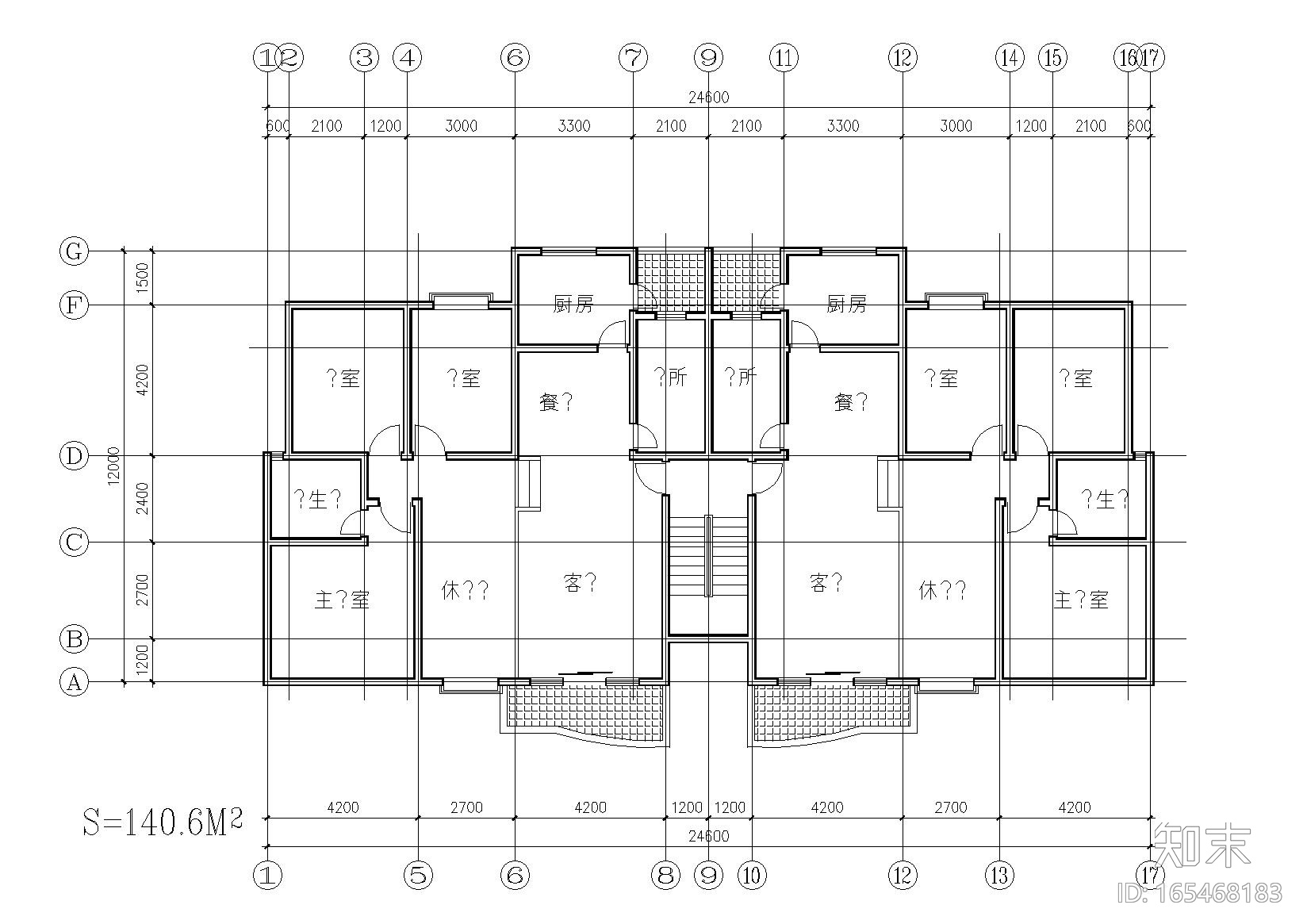 近百套商品房户型平面布置图cad施工图下载【ID:165468183】