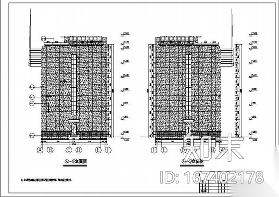 济南某公路综合楼外装饰部分幕墙图纸cad施工图下载【ID:167402178】