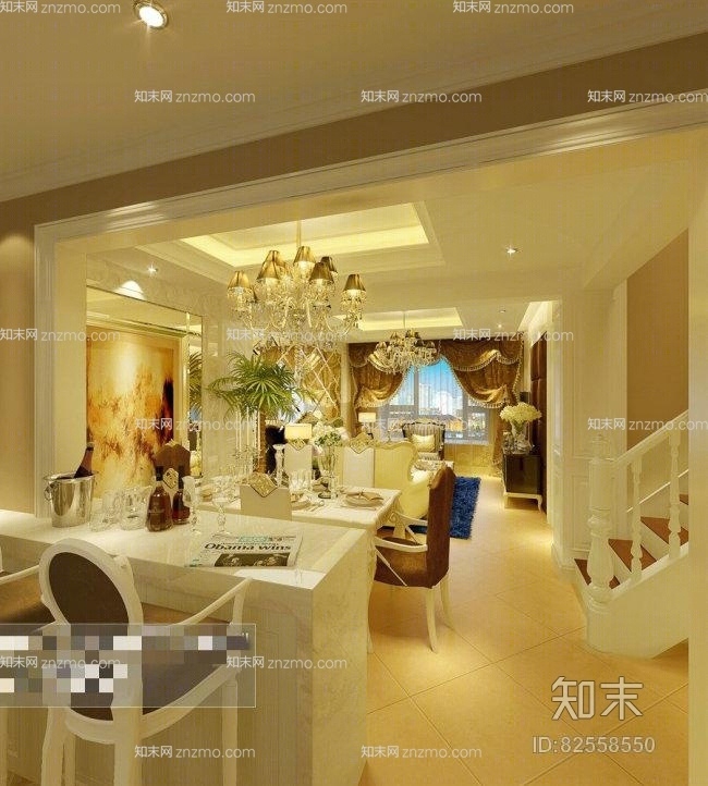 家居餐厅753D模型下载【ID:82558550】