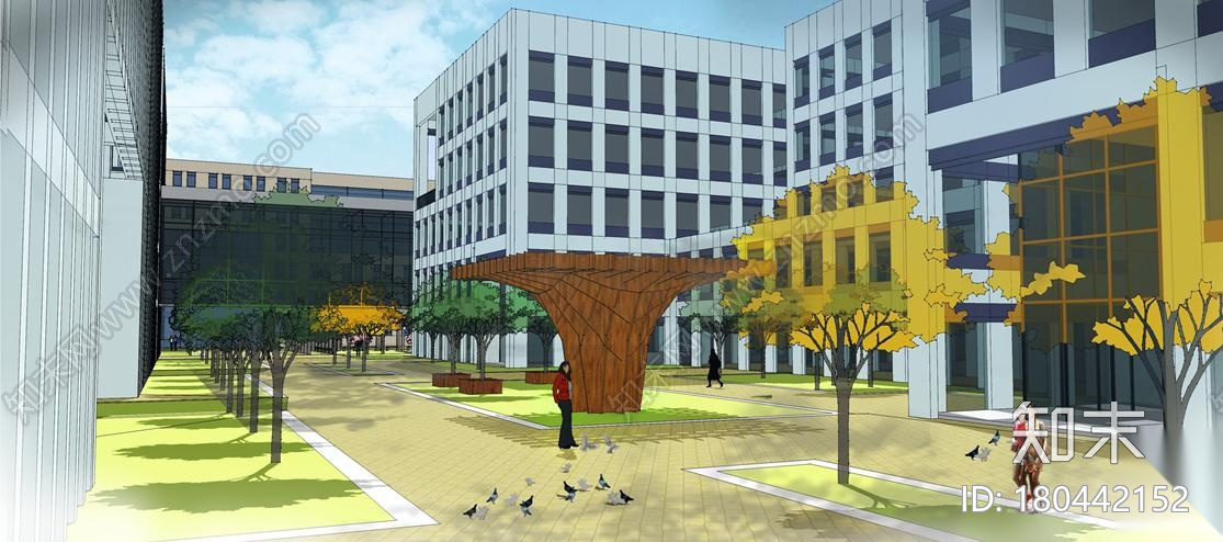 [湖北]五层现代风格白色体块高等学院建筑设计方案文本...cad施工图下载【ID:180442152】
