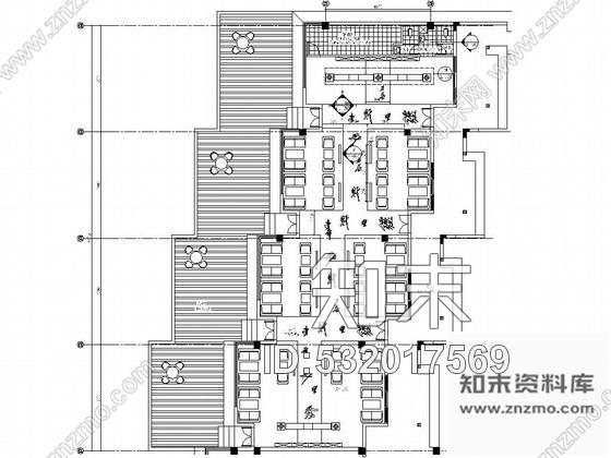 施工图江苏某图书馆茶社装修图cad施工图下载【ID:532017569】