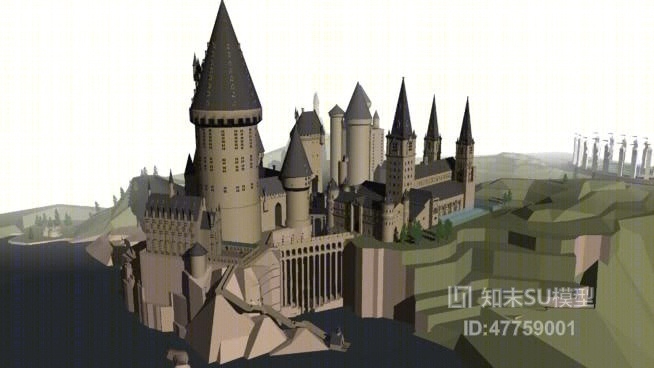 中式古建筑SU模型下载【ID:47759001】