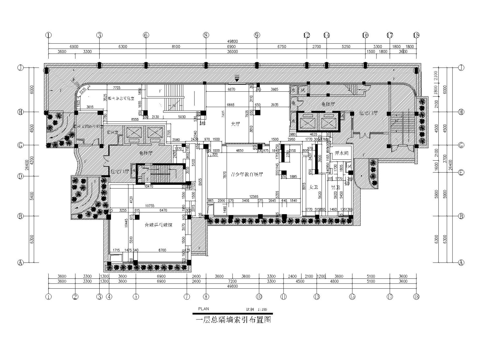 [湖北]某青少年教育活动中心设计图（含效果）cad施工图下载【ID:160713132】