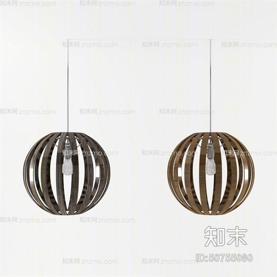 现代棕色金属吊灯3D模型下载【ID:50755080】