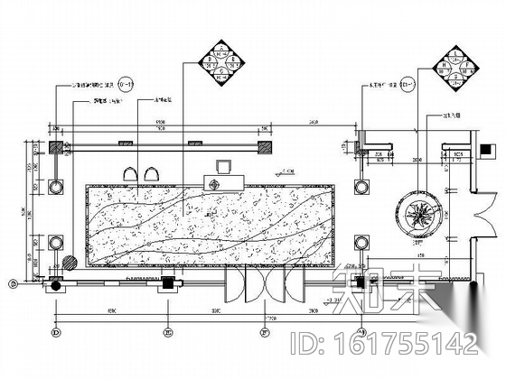 新古典主义销售中心大厅装修图cad施工图下载【ID:161755142】