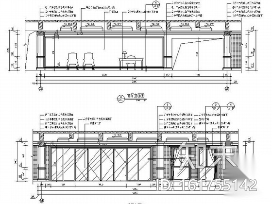 新古典主义销售中心大厅装修图cad施工图下载【ID:161755142】