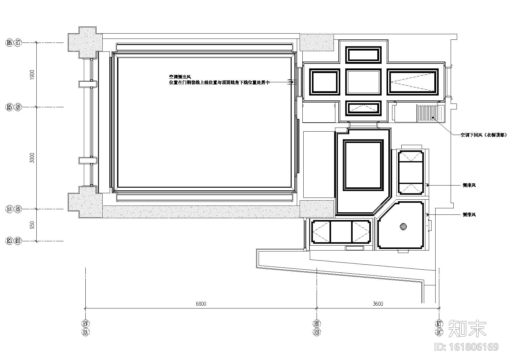 [北京]丽思卡尔顿酒店双床样板间设计施工图cad施工图下载【ID:161806169】