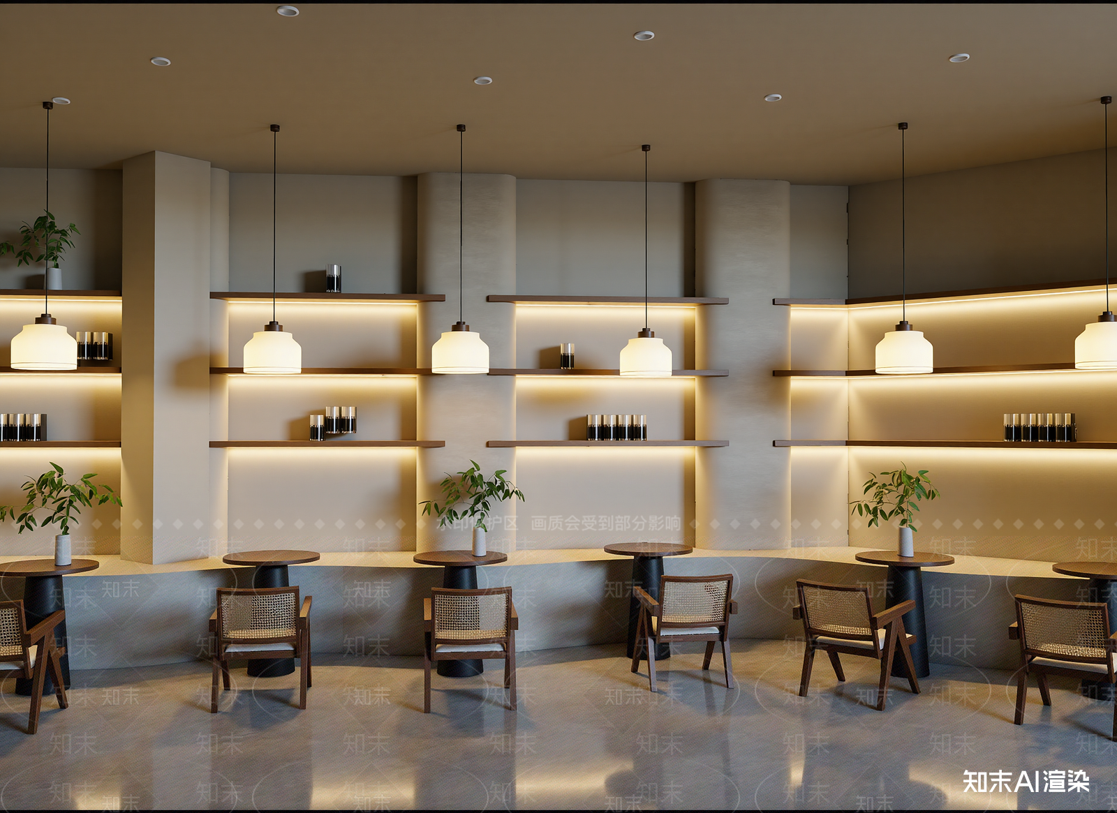 现代咖啡厅3D模型下载【ID:1214323823】