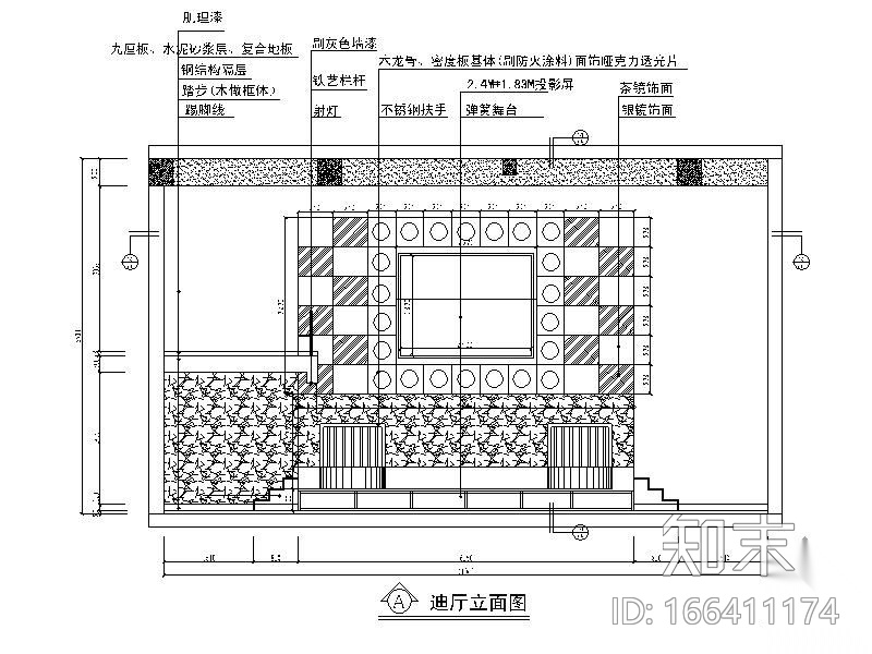 [500㎡]某滑冰娱乐会所中心施工图（含效果）cad施工图下载【ID:166411174】
