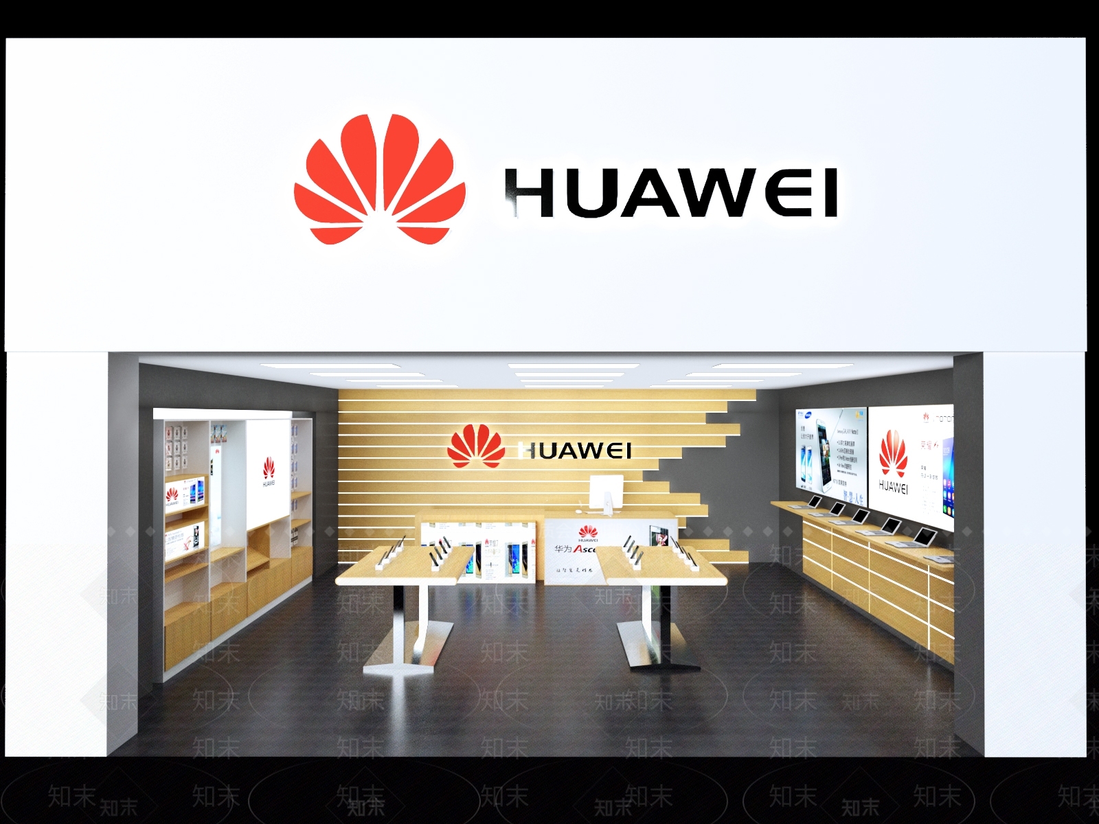 现代华为手机专卖店SU模型下载【ID:134656632】