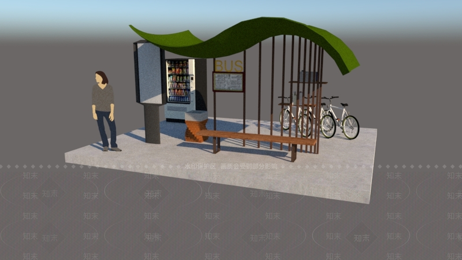公交车站设计SU模型下载【ID:134108947】