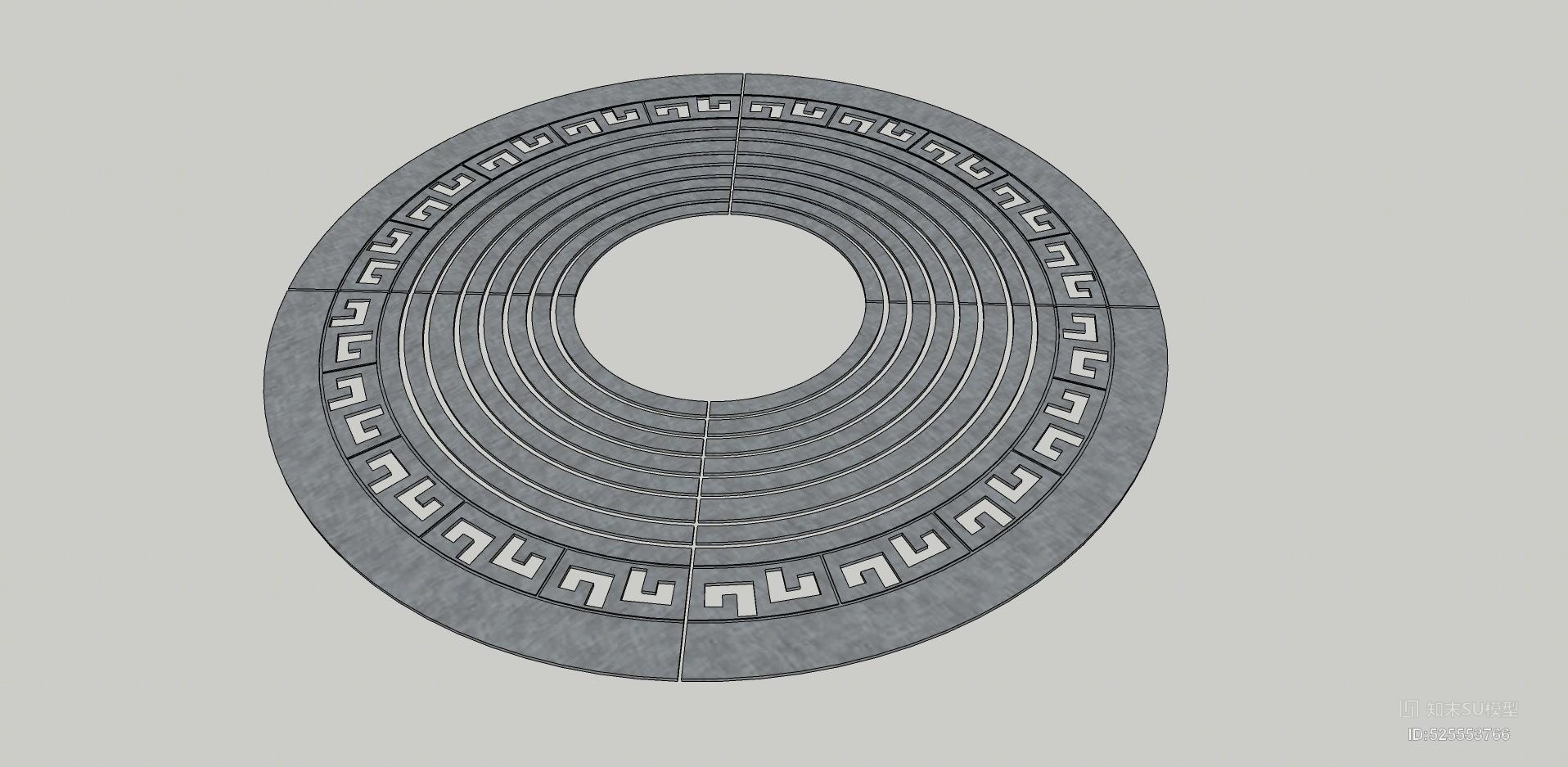 室外偏现代中式风格树池篦子su模型下载【id:525553766】