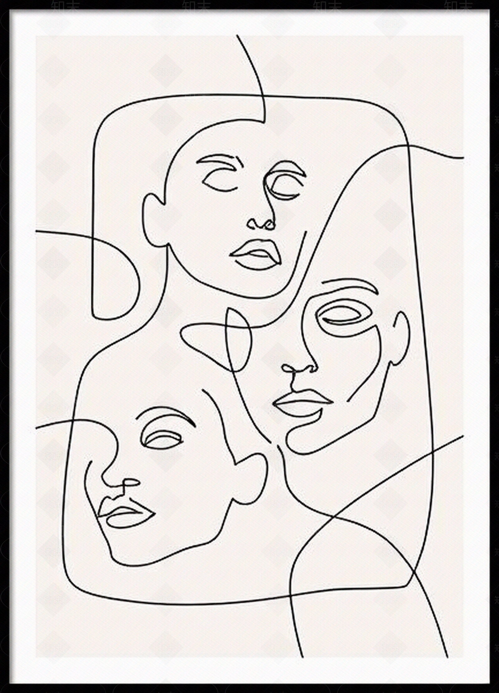 北欧抽象人物装饰画贴图下载【ID:1195335330】