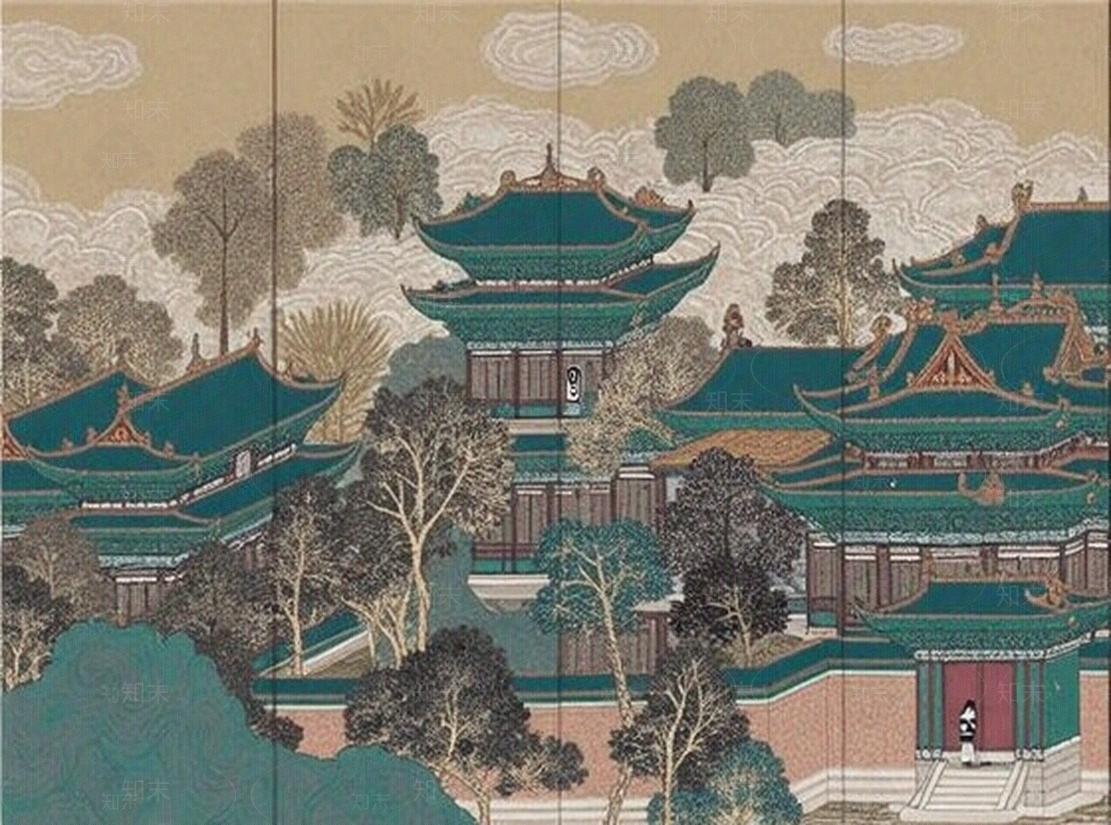 新中式壁画贴图贴图下载【ID:1195312279】