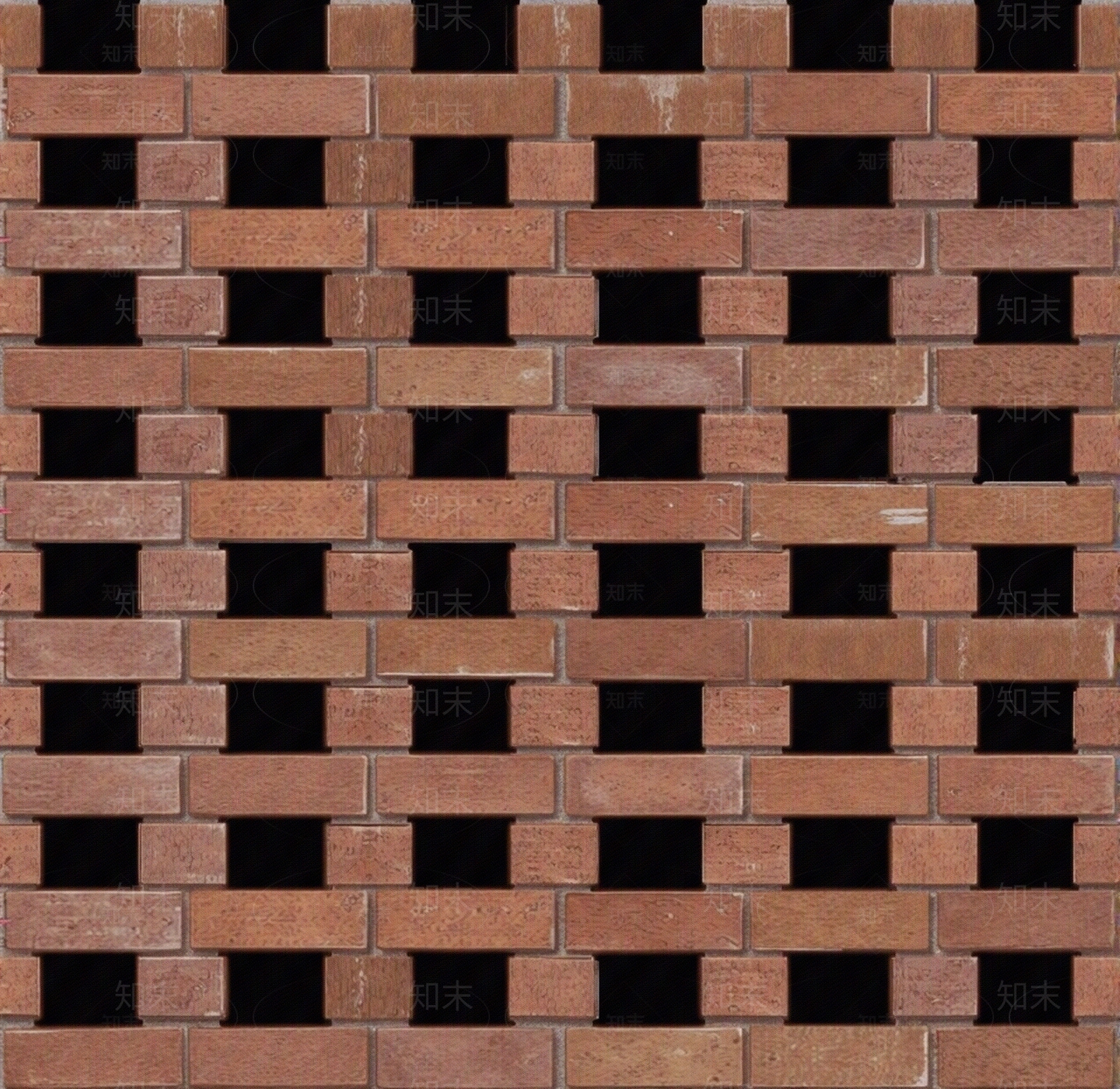 规整拼接红砖镂空砖墙贴图下载【ID:1195343390】
